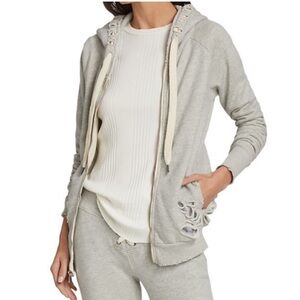 NSF Roxie Destroyed Zip Cotton Hoodie Distressed